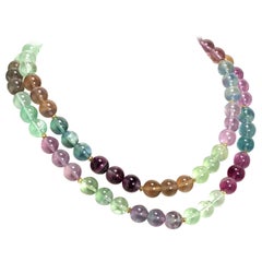 AJD Glowing Multi-Color Fluorite Double-Strand Necklace