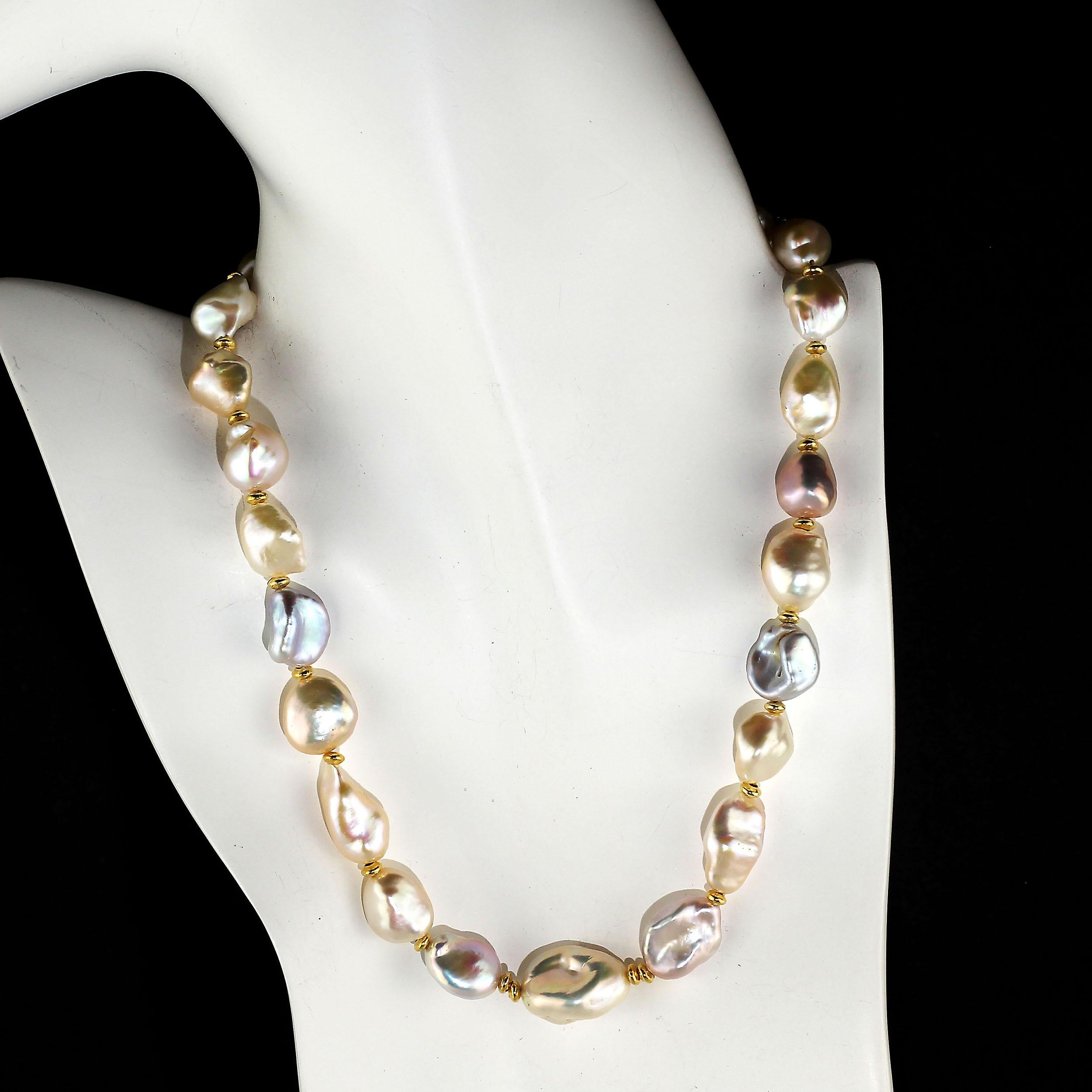 Bead Gorgeous, Glowing, Iridescent Freshwater Pearl Choker Necklace June Birthstone
