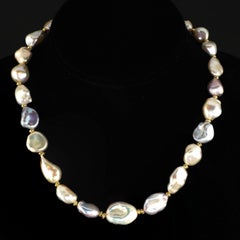 Gorgeous, Glowing, Iridescent Freshwater Pearl Choker Necklace June Birthstone