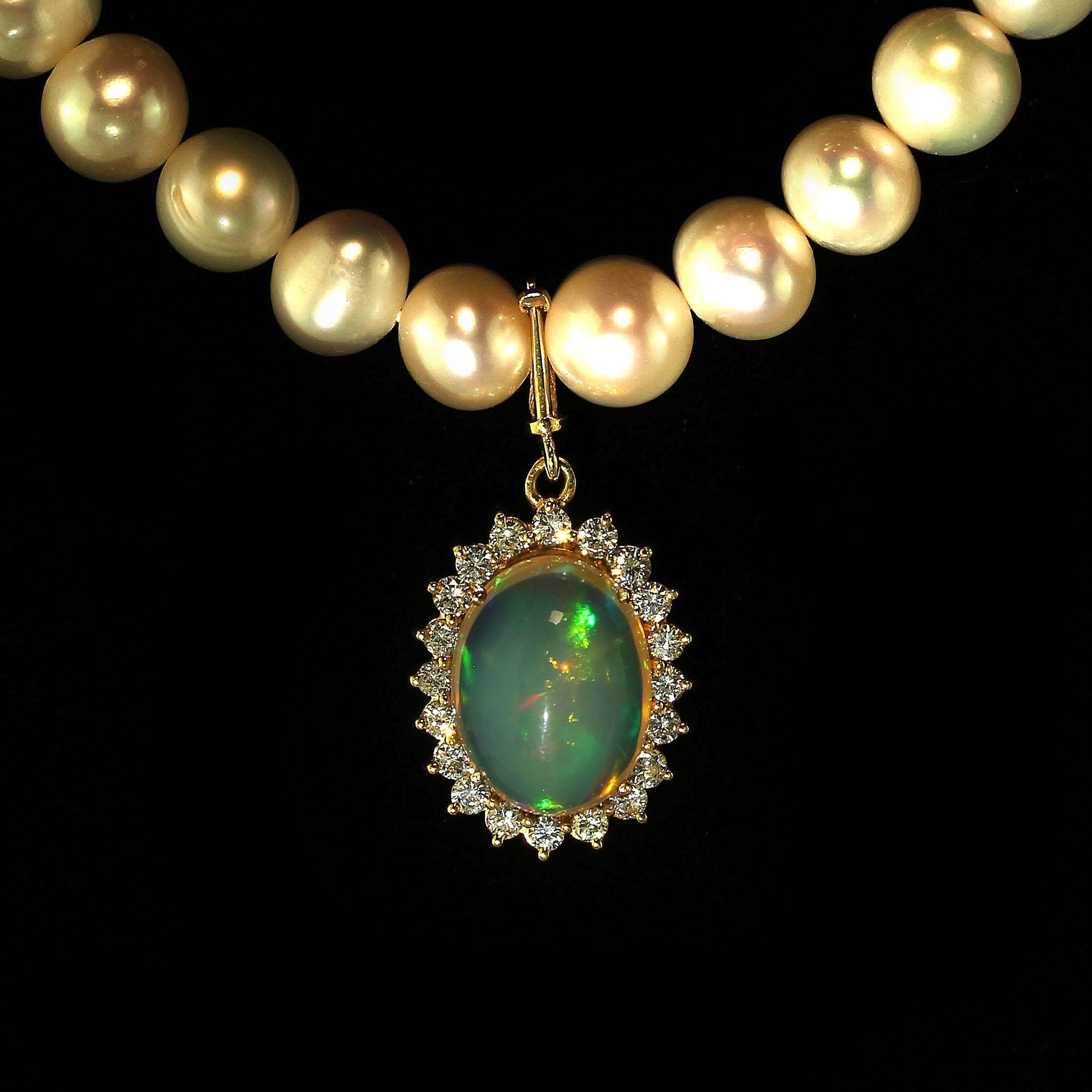 Gemjunky Gorgeous Opal and Diamond Pendant 1