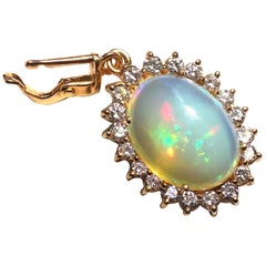Vintage Gemjunky Gorgeous Opal and Diamond Pendant