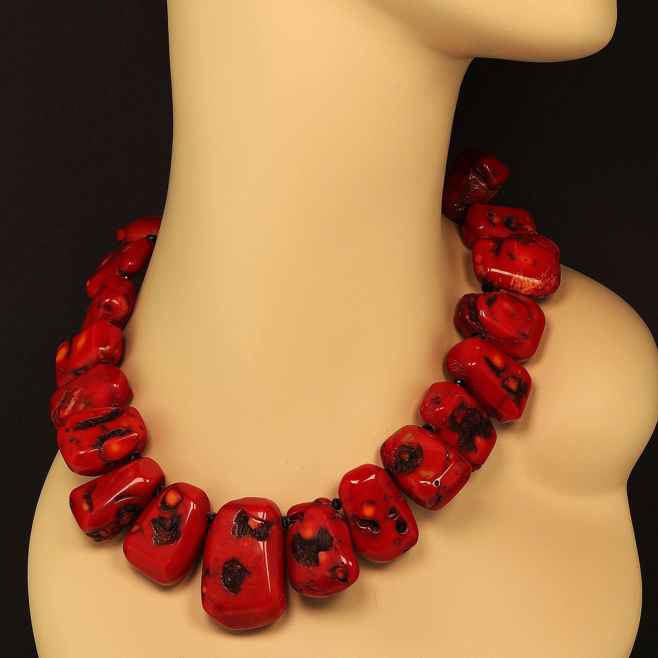 Artisan AJD Graduated Red Coral Collar Necklace