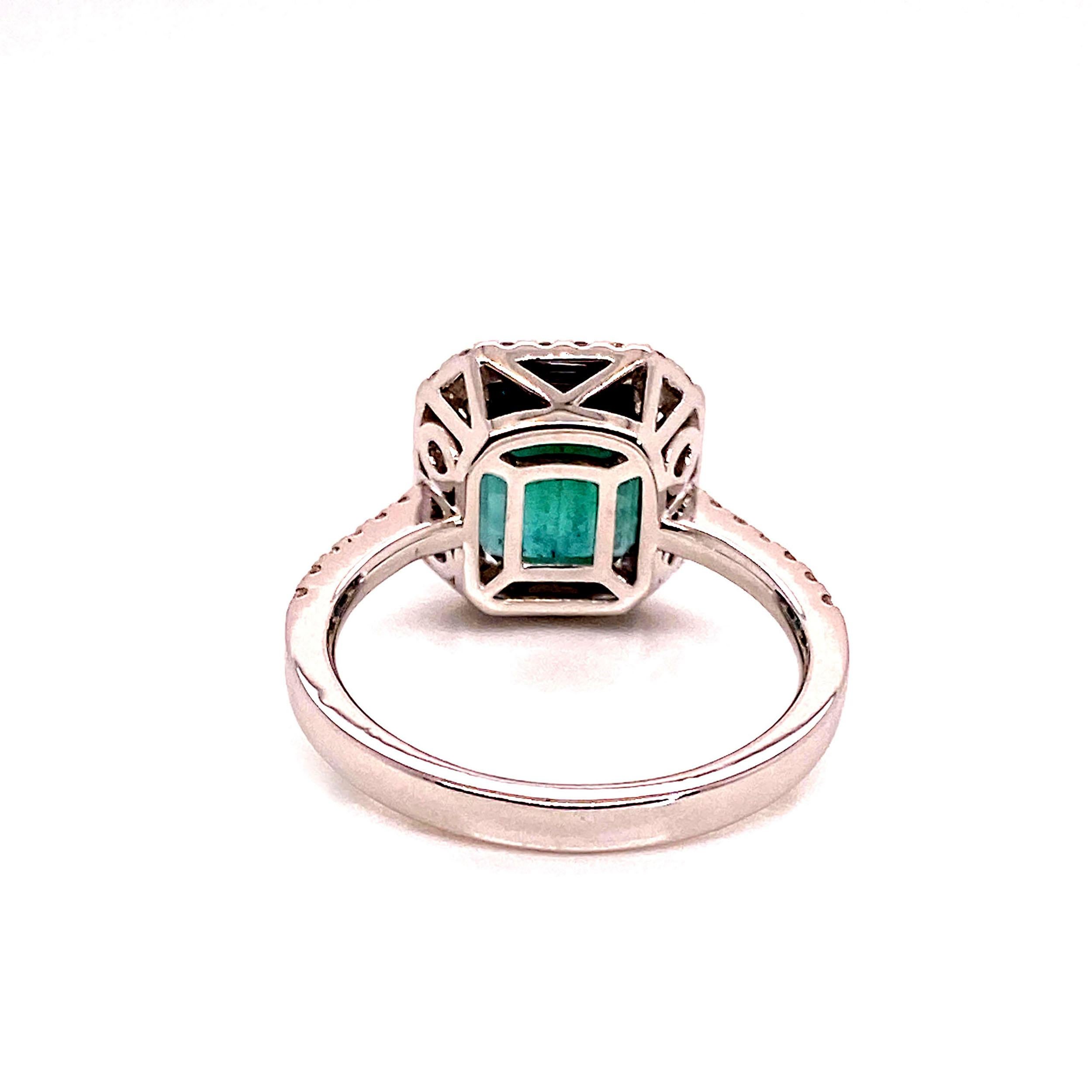 Emerald Cut AJD Gorgeous Green Tourmaline and Diamond Dinner Ring For Sale