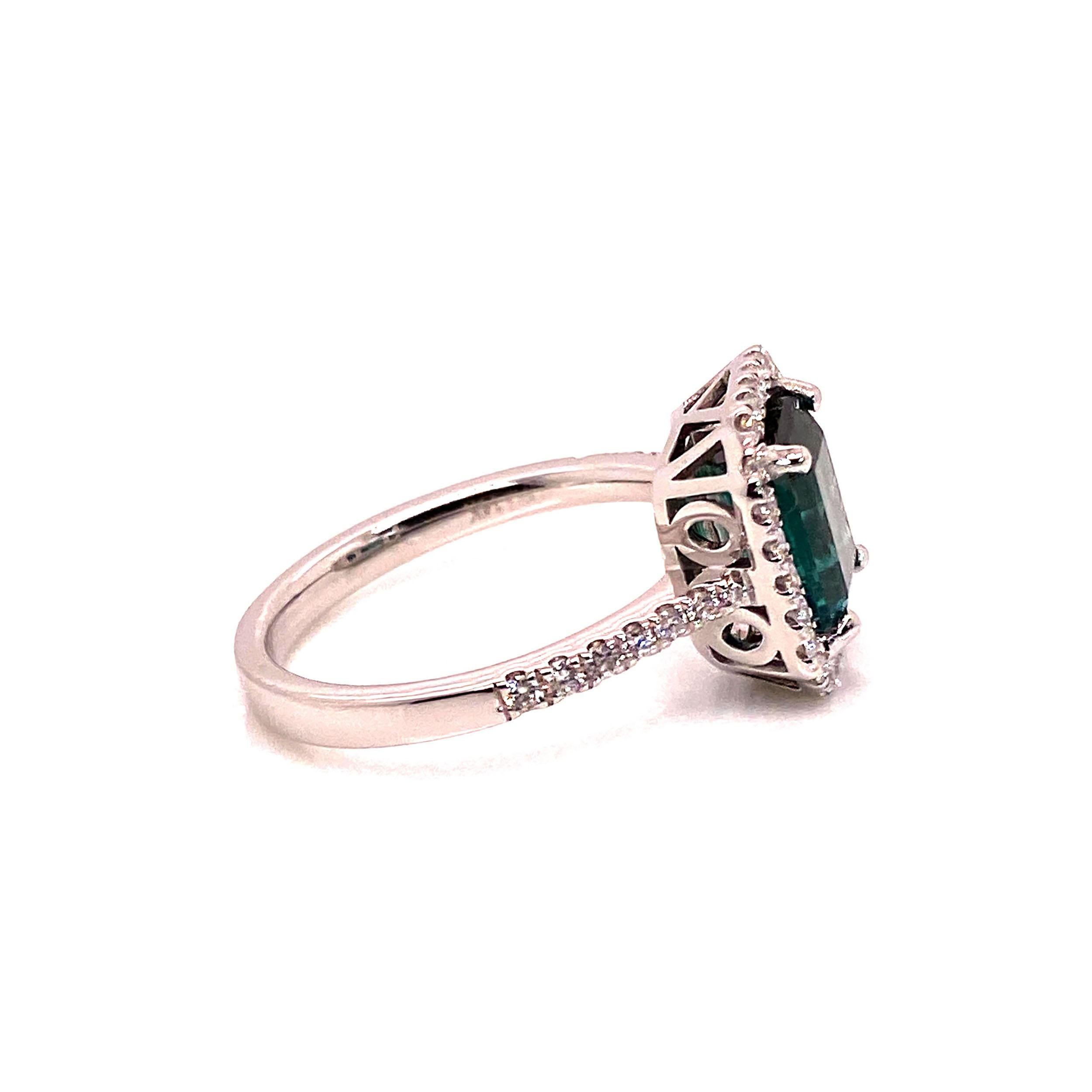 Women's or Men's AJD Gorgeous Green Tourmaline and Diamond Dinner Ring For Sale
