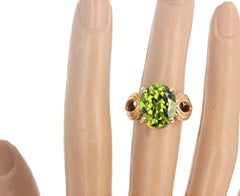 Gemjunky Amazingly Brilliant 10 Carat Glittering Natural Peridot 14Kt Gold Ring
