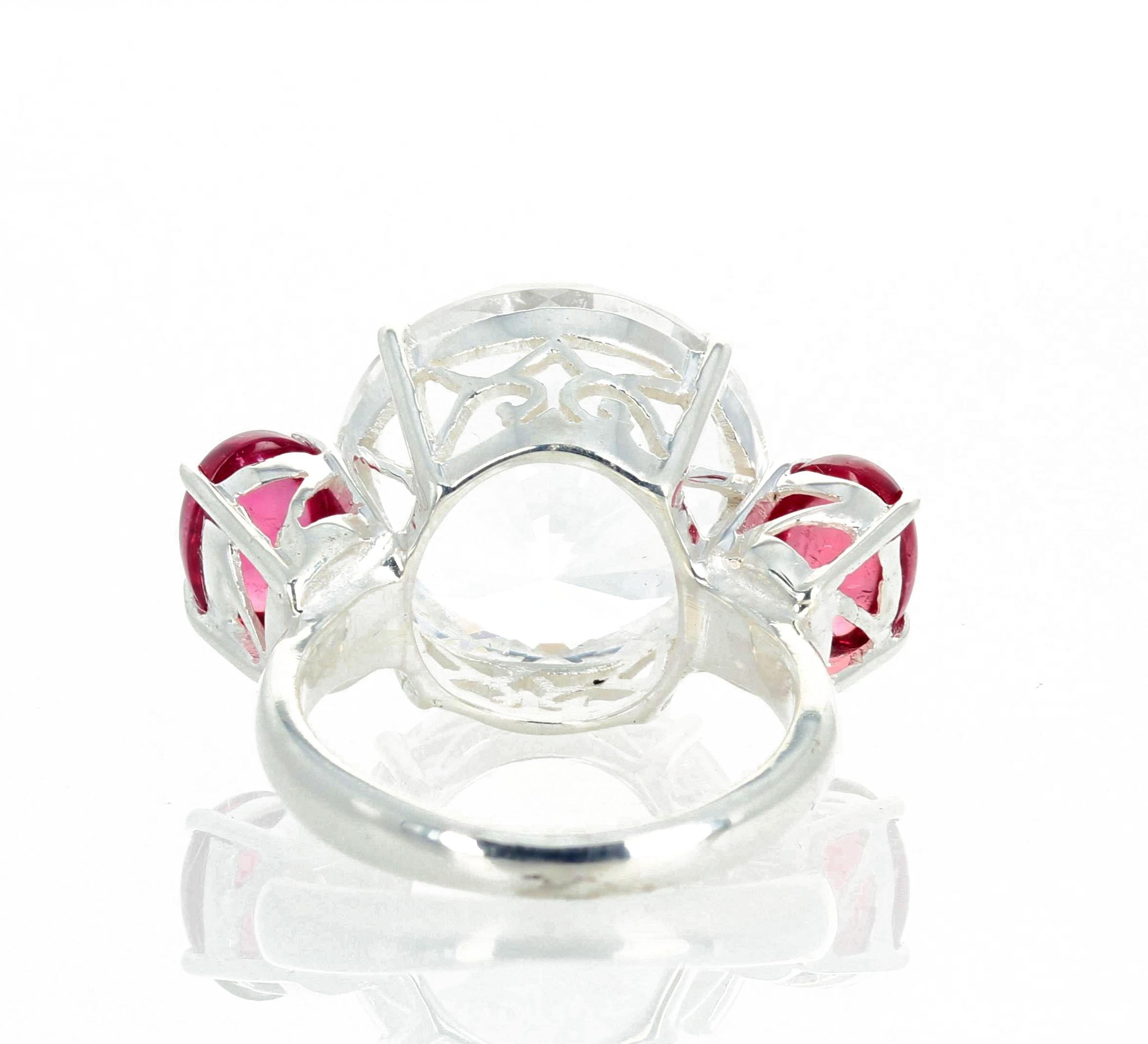 AJD Extraordinar intensiver Brillant-Ring aus 12,75 Karat Petalite und rosa Turmalin für Damen oder Herren im Angebot