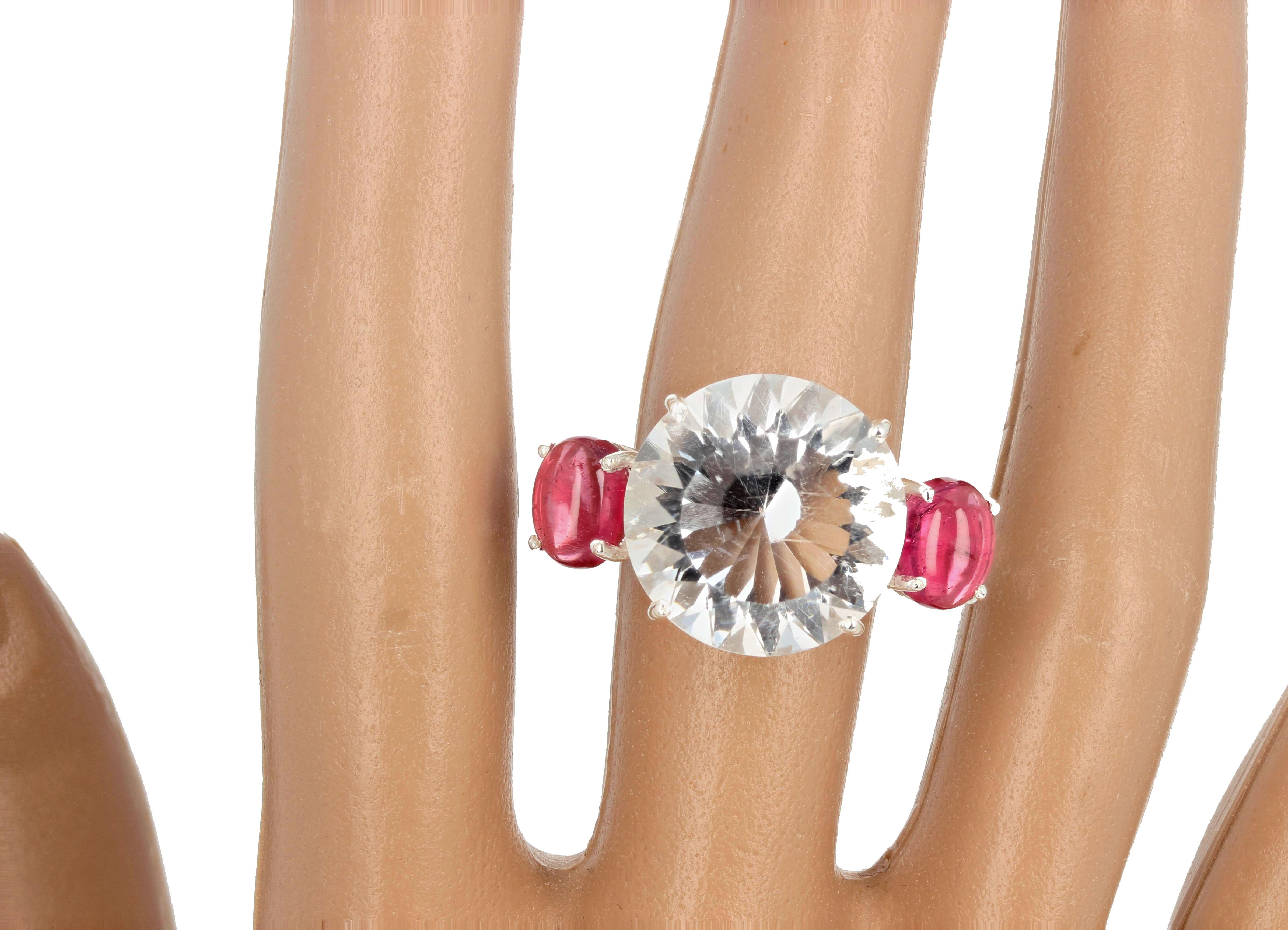 AJD Extraordinar intensiver Brillant-Ring aus 12,75 Karat Petalite und rosa Turmalin im Angebot 2