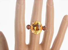 Gemjunky "Hollywood Glam" 19 Carat Dazzling Fiery Yellow Gold Citrine Ring