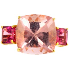 AJD Absolutely Magnificent 8.89 Ct Blush Morganite 
Tourmaline Gold Ring