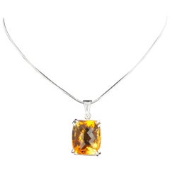 Gemjunky Impressive Fiery 39.05 Carat Citrine Sterling Silver Pendant Gemjunky Impressive Fiery 39.05 Carat Citrine Sterling Silver Pendant