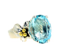 AJD Magnificent Natural Rare HUGE Blue 11 Carat Aquamarine Ring