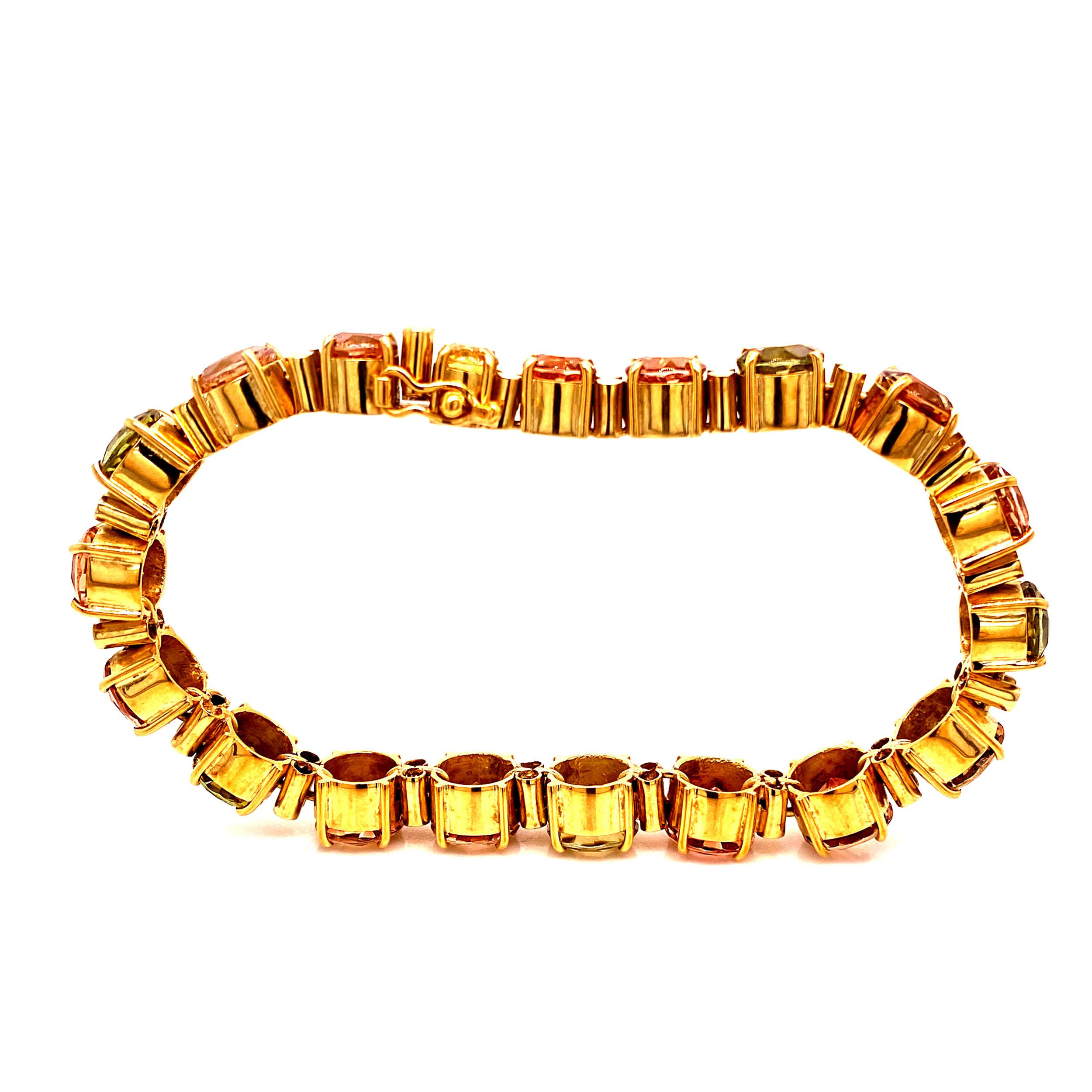 multicolor tourmaline bracelet