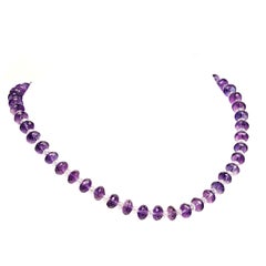 AJD Purple Amethyst and Clear Crystal Choker Necklace February Birthstone