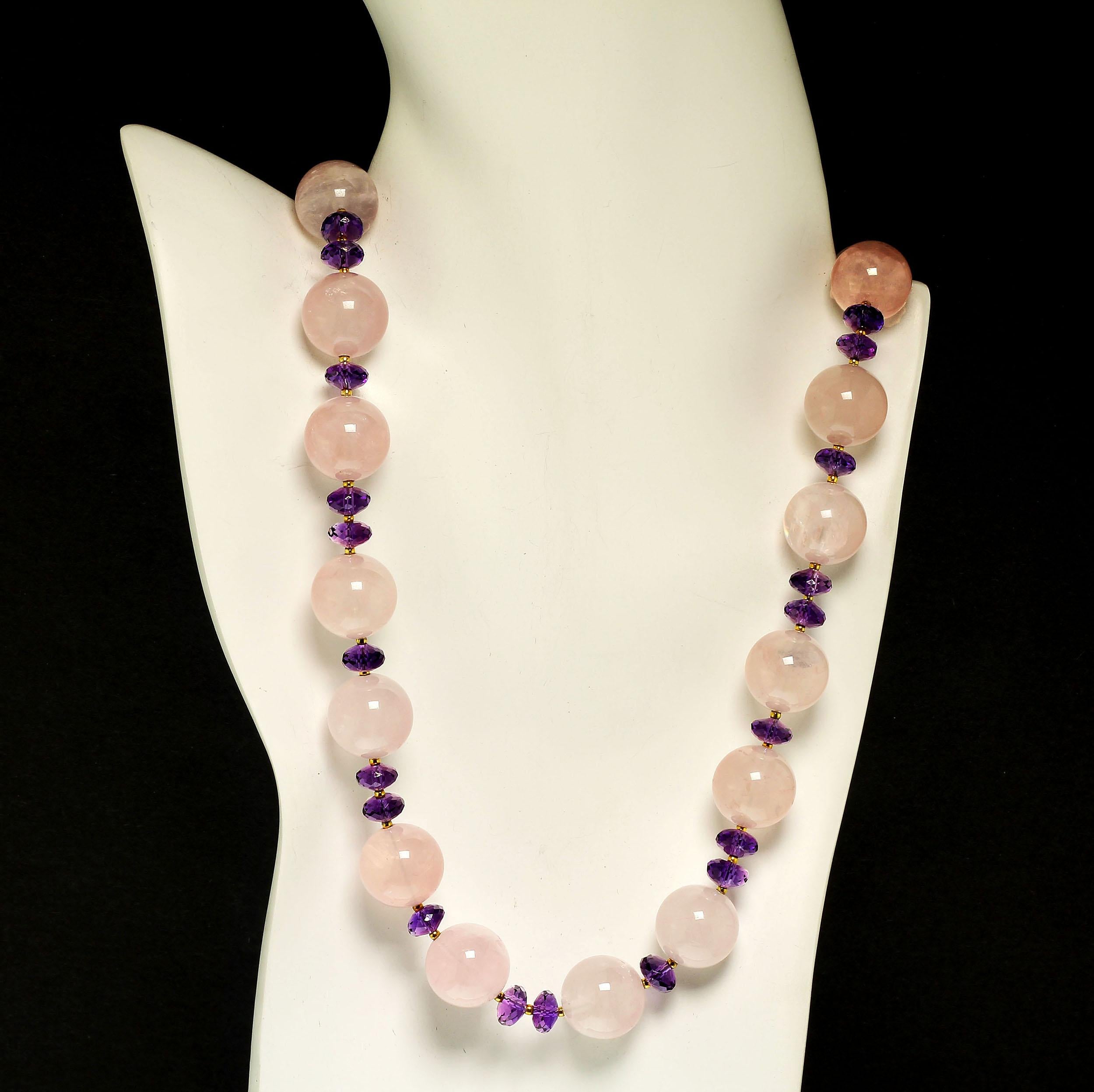 amethyst and rose quartz necklace