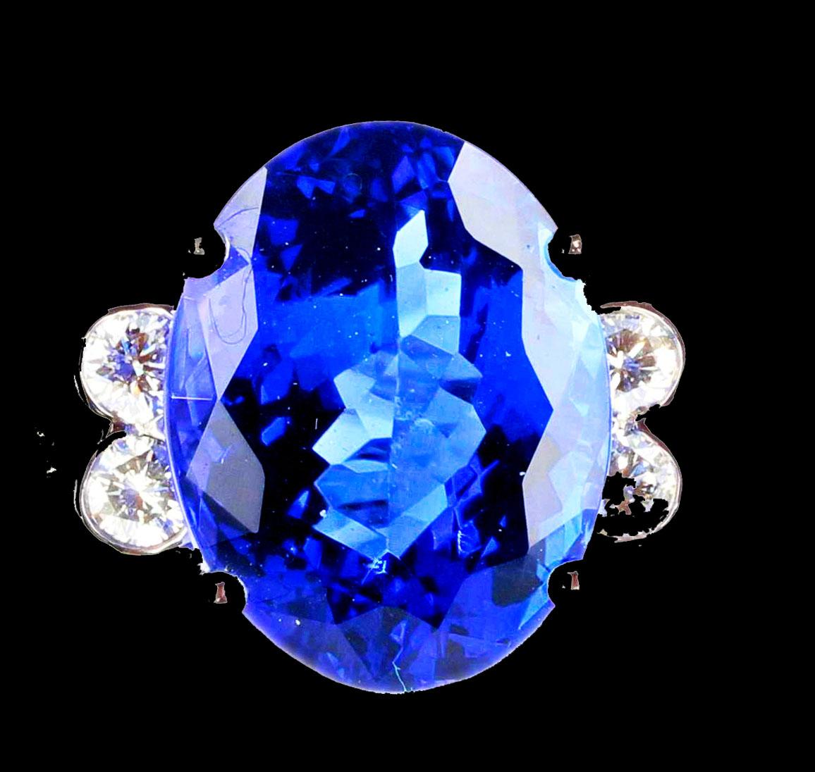 AJD ABSOLUTAMENTE MAGNÍFICO Anillo de oro con tanzanita y diamantes auténticos de 15,25 quilates en venta 2