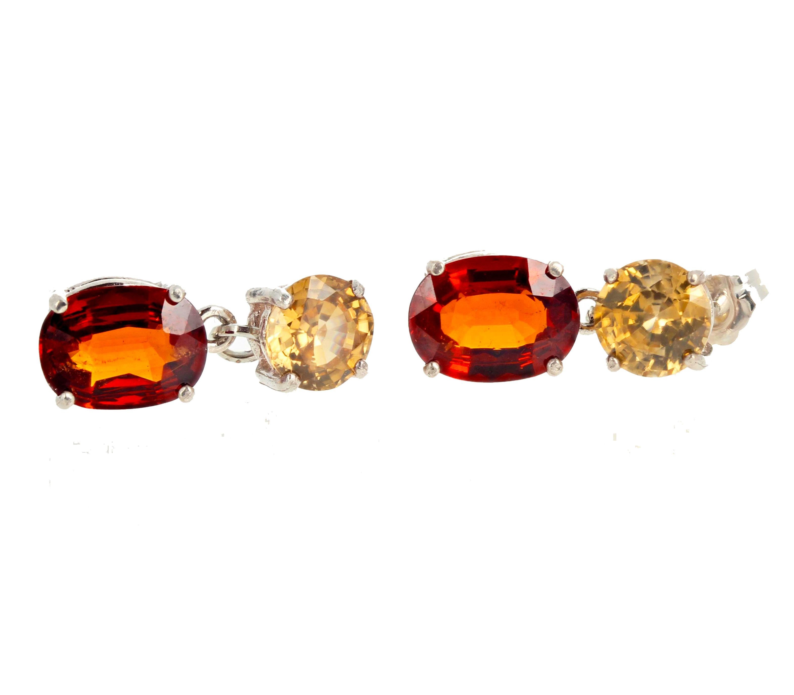 AJD  Andecine & Glittery Citrine Ring & Zircon + Spessartite Earrings  For Sale 4