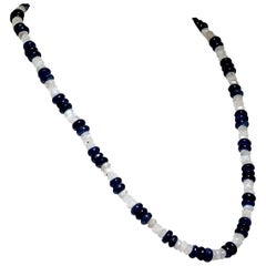 Shimmering Blue and White Fun in Kyanite and Moonstone Necklace