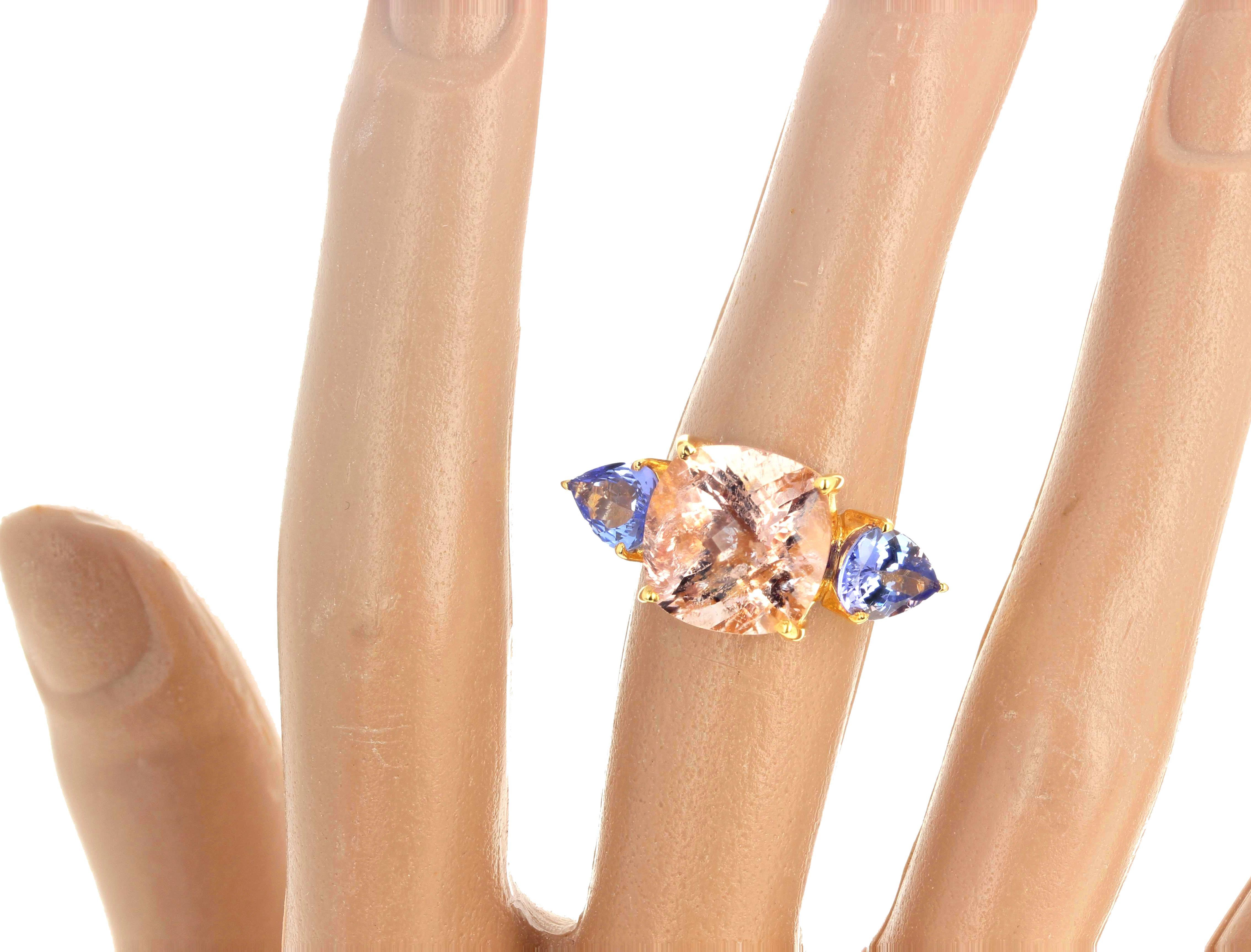 morganite and tanzanite ring