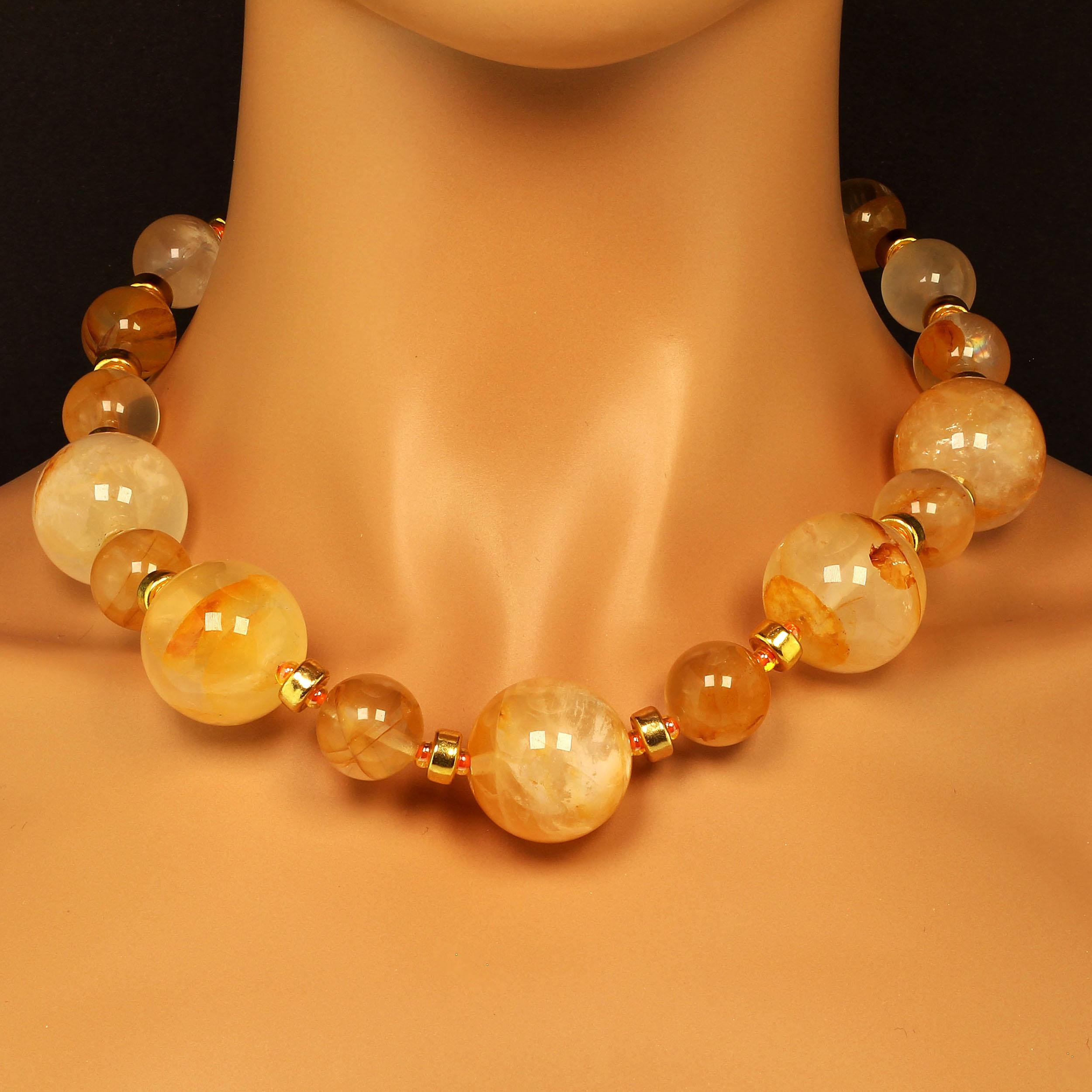 Women's AJD Statement Brilliant Gold Quartz Necklace
