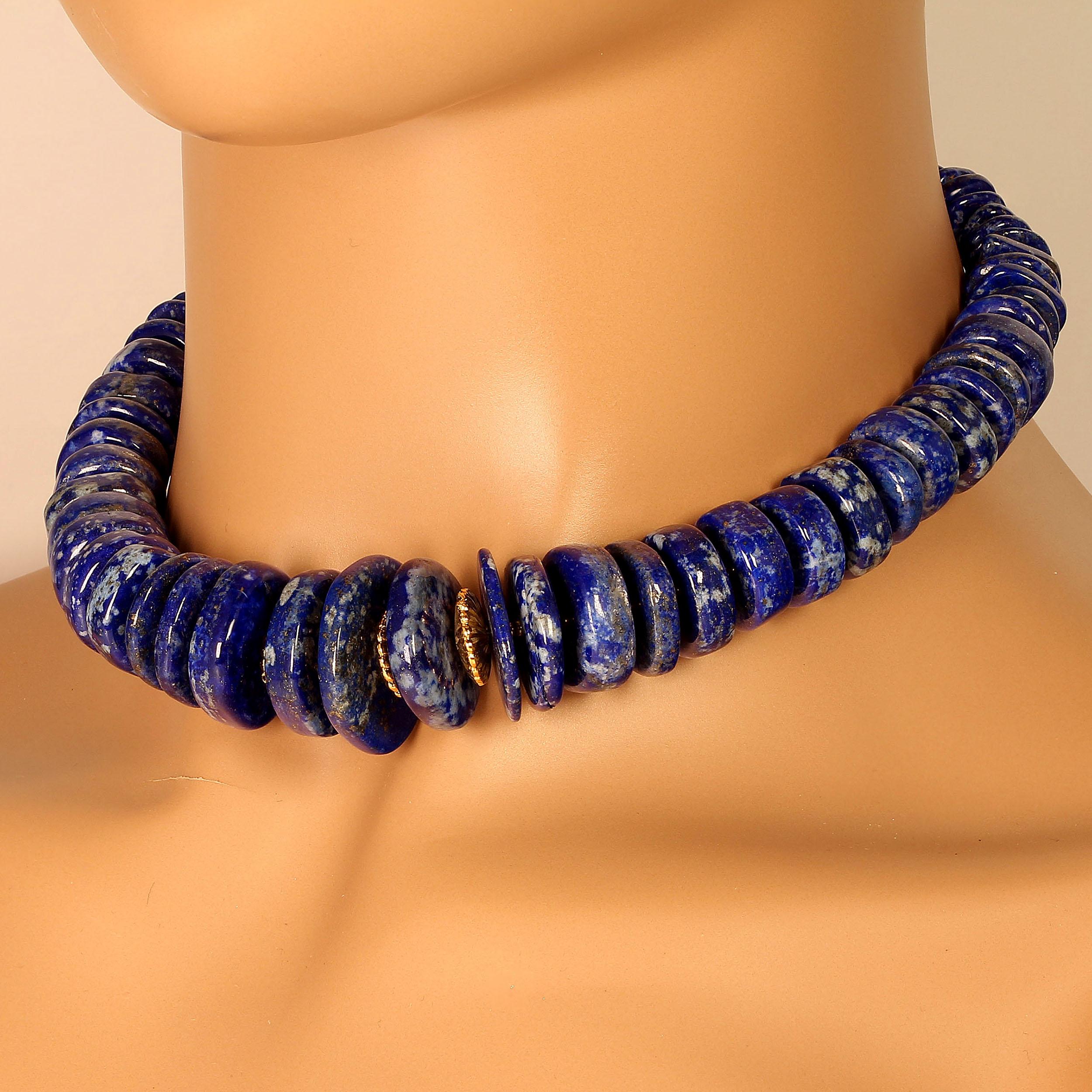Statement Lapis Lazuli Graduated Choker Necklace 2