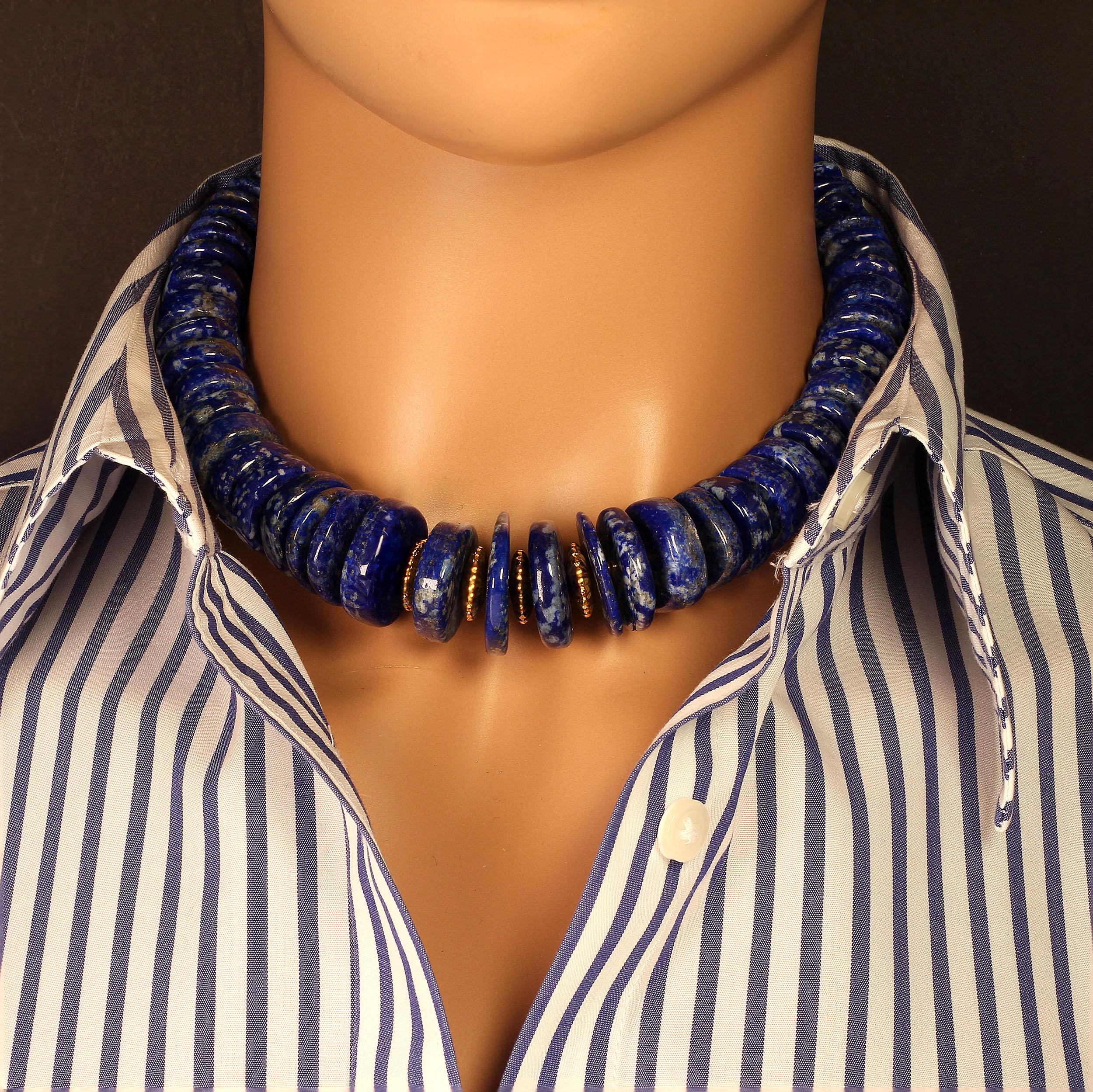 Statement Lapis Lazuli Graduated Choker Necklace 3