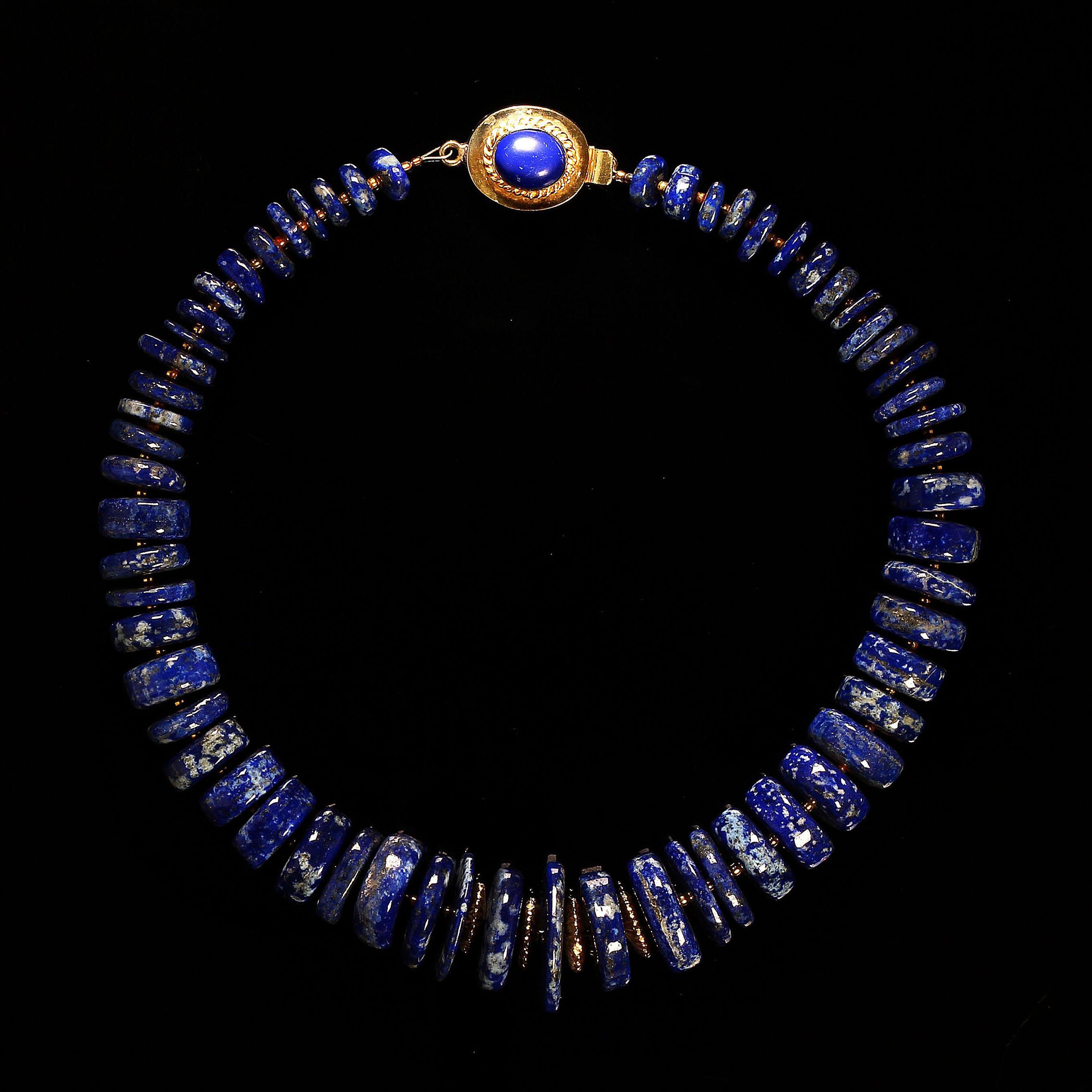 Statement Lapis Lazuli Graduated Choker Necklace 4
