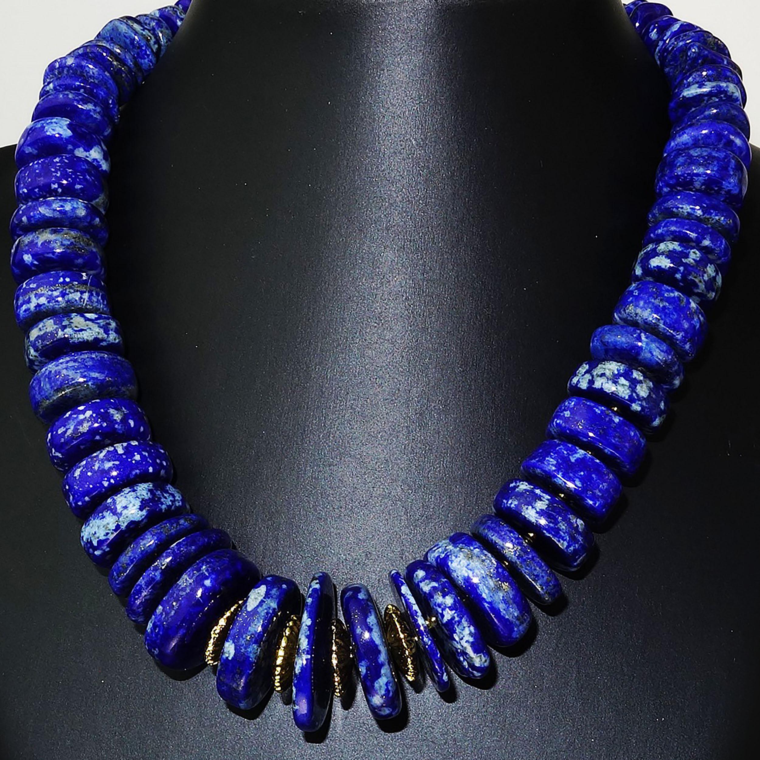 Bead Statement Lapis Lazuli Graduated Choker Necklace