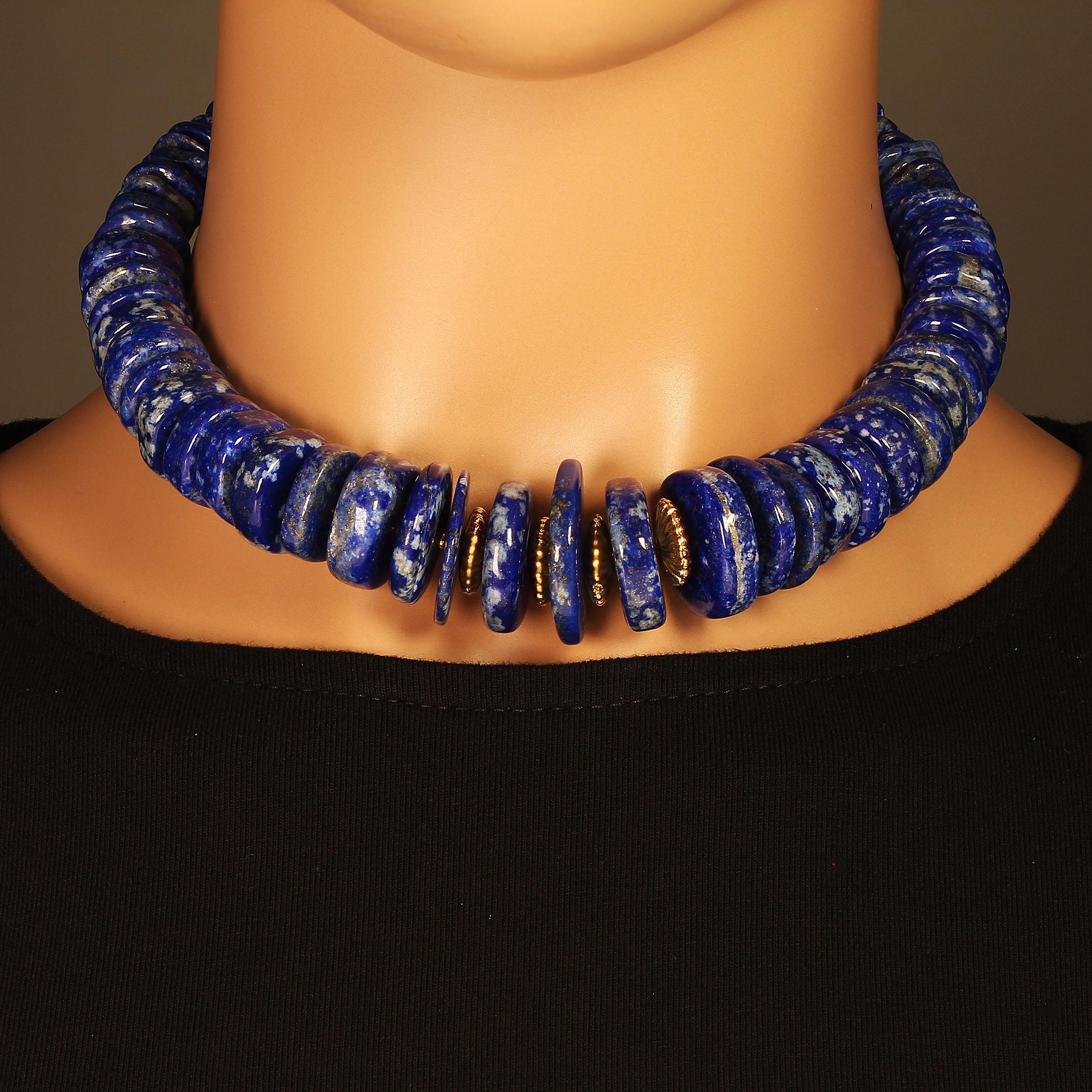 Statement Lapis Lazuli Graduated Choker Necklace 1