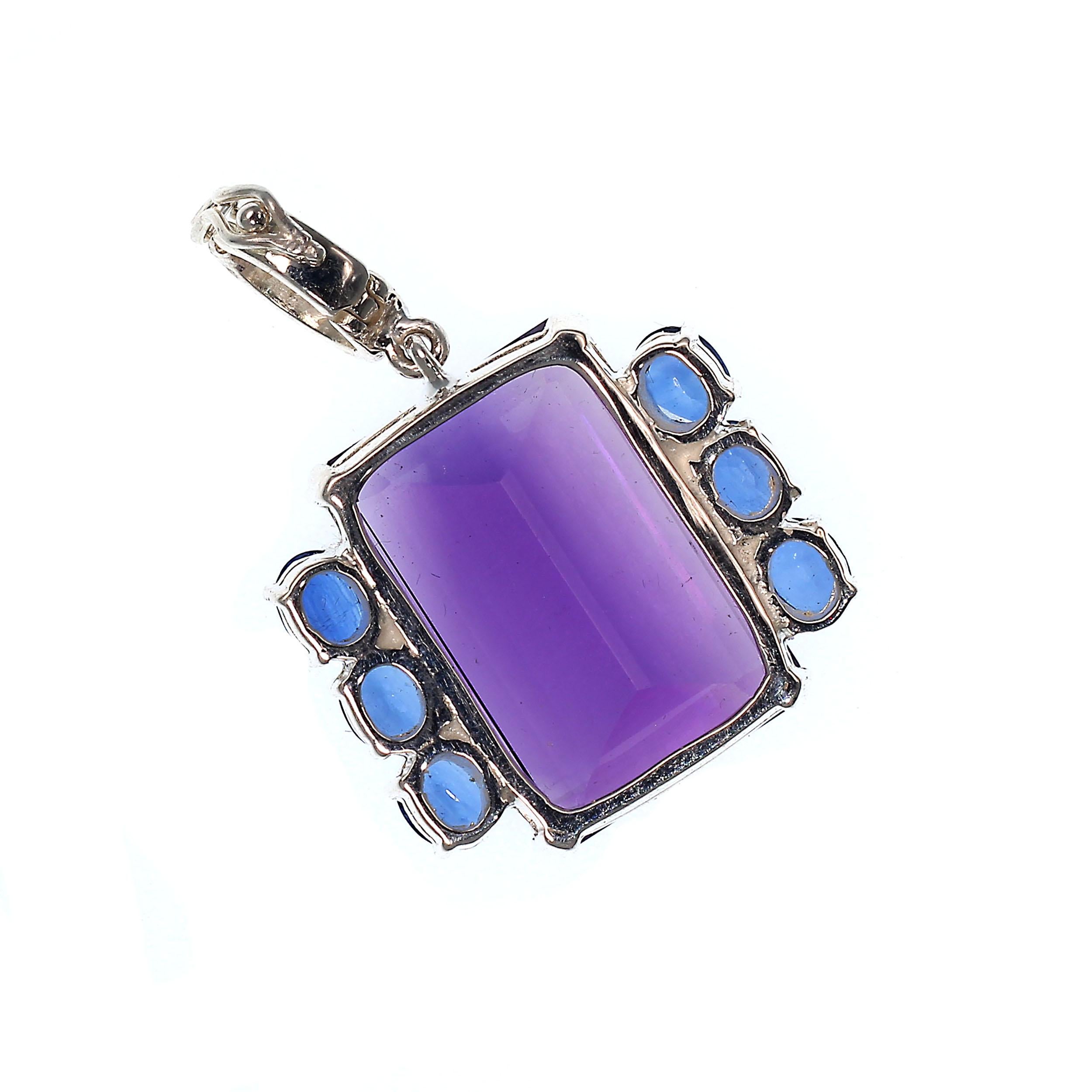 Statement-Anhänger von AJD aus lila Amethyst und blauem Kyanit Februar Geburtsstein im Zustand „Neu“ im Angebot in Raleigh, NC