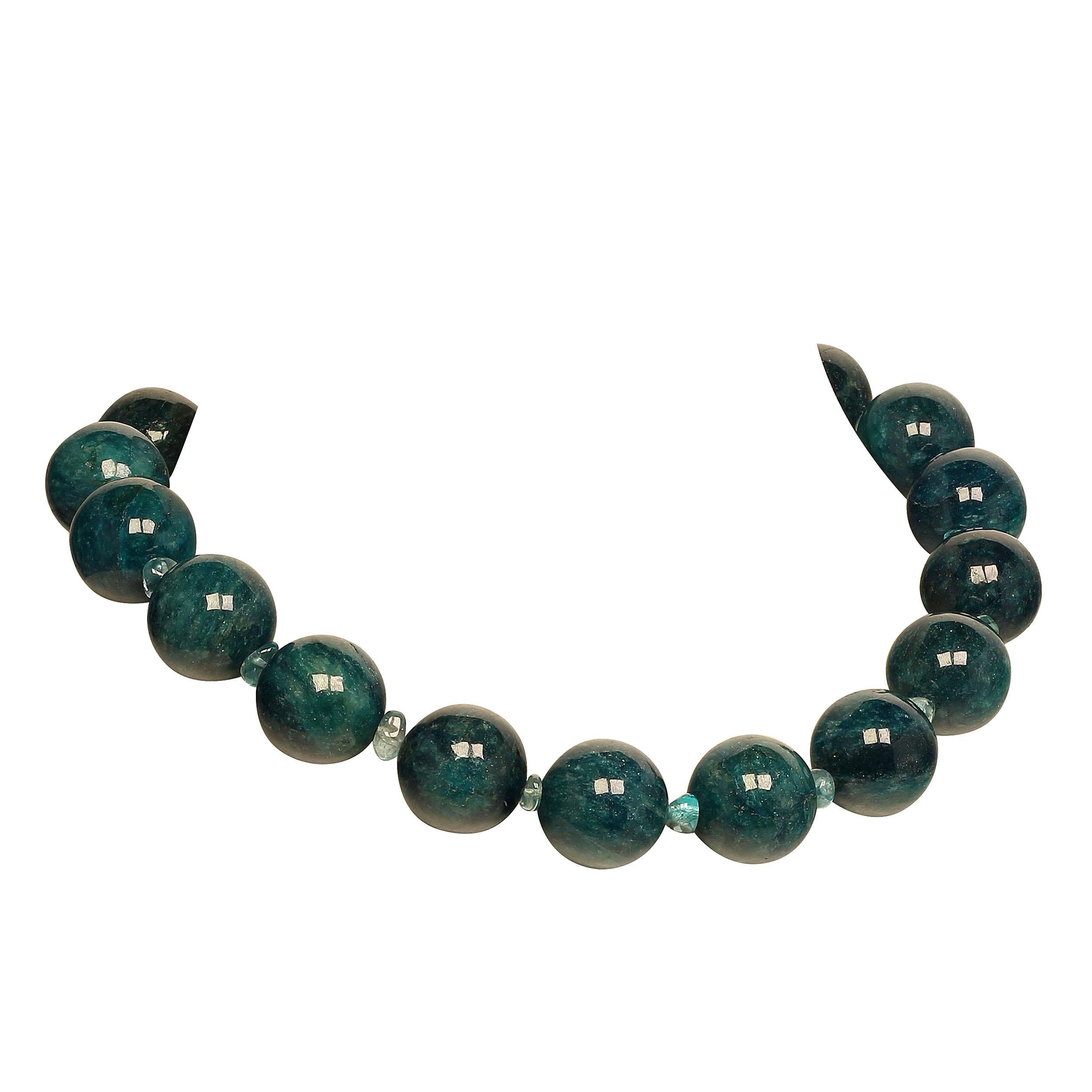 Gemjunky Statement Teal Color Apatite and Apatite Necklace 1