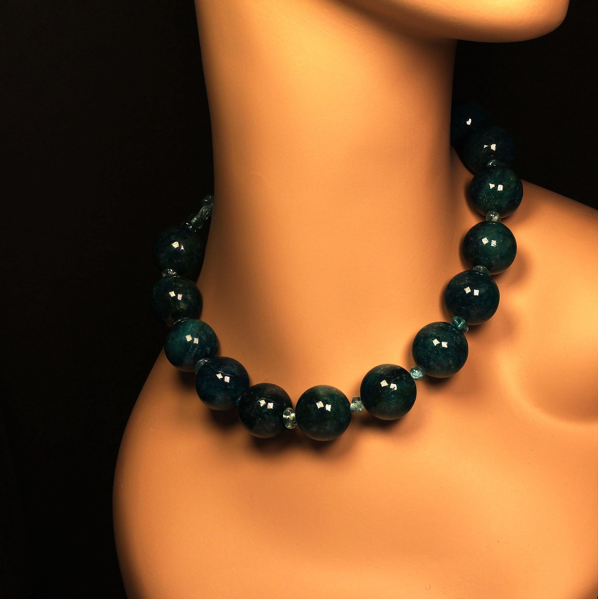 Gemjunky Statement Teal Color Apatite and Apatite Necklace 2
