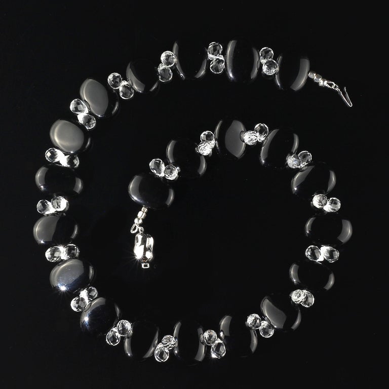 Stunningly Elegant Black Onyx And Quartz Crystal Necklace For Sale At 1stdibs
