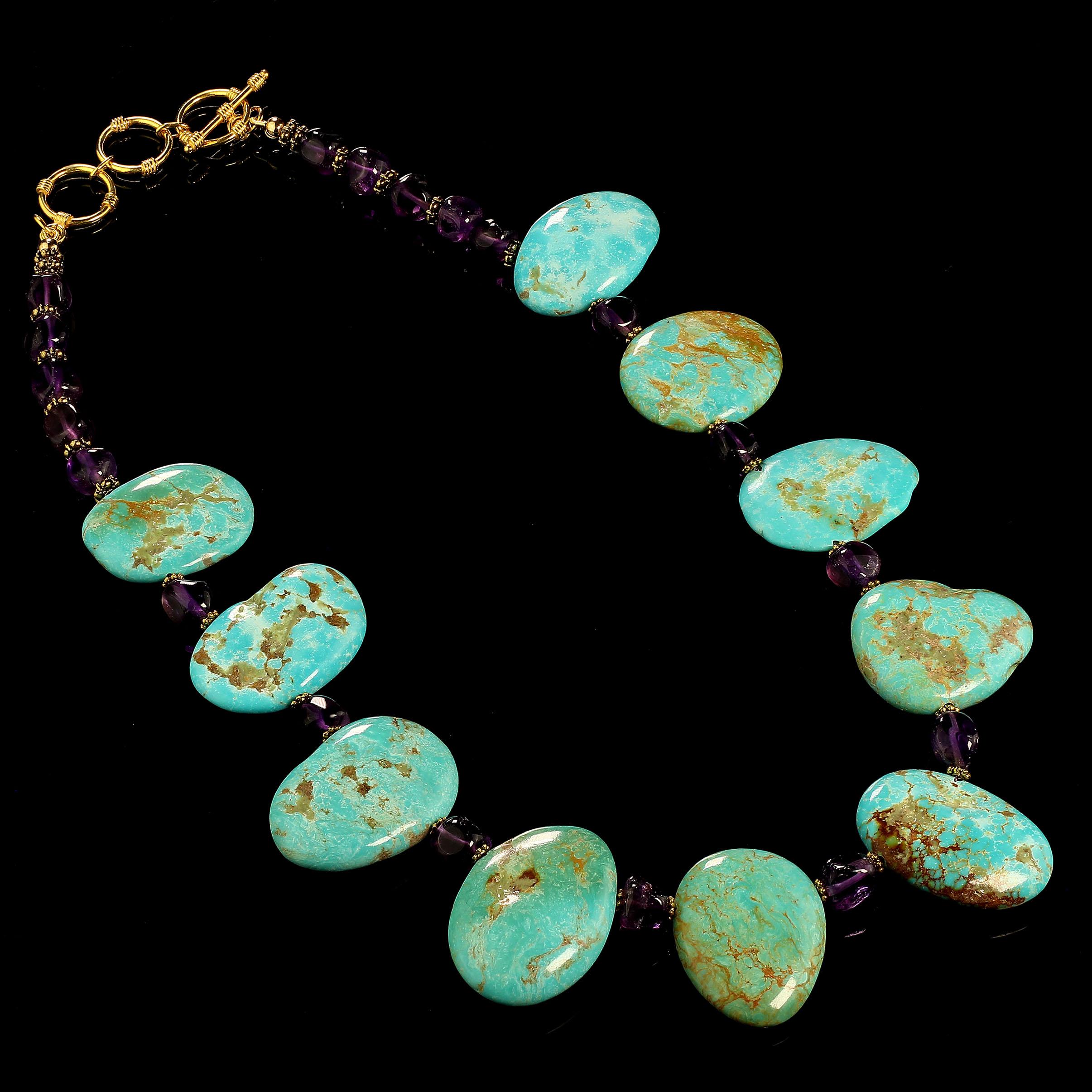 iris and lily turquoise necklace