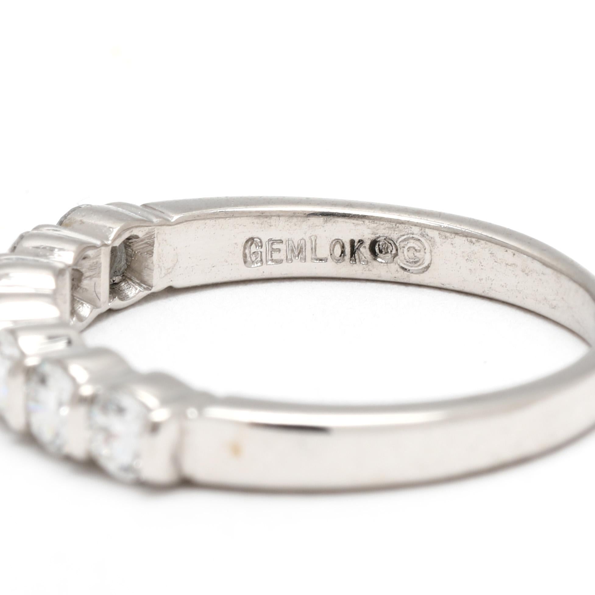 Gemlock .70ctw Diamant-Ring, Platin, Ring Größe 6,25 für Damen oder Herren im Angebot
