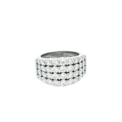 Bague en platine sertie de diamants, modèle Gemlock-Wide