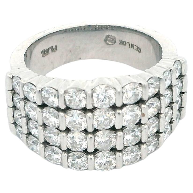 Anillo de platino con diamantes de Gemlock-Wide