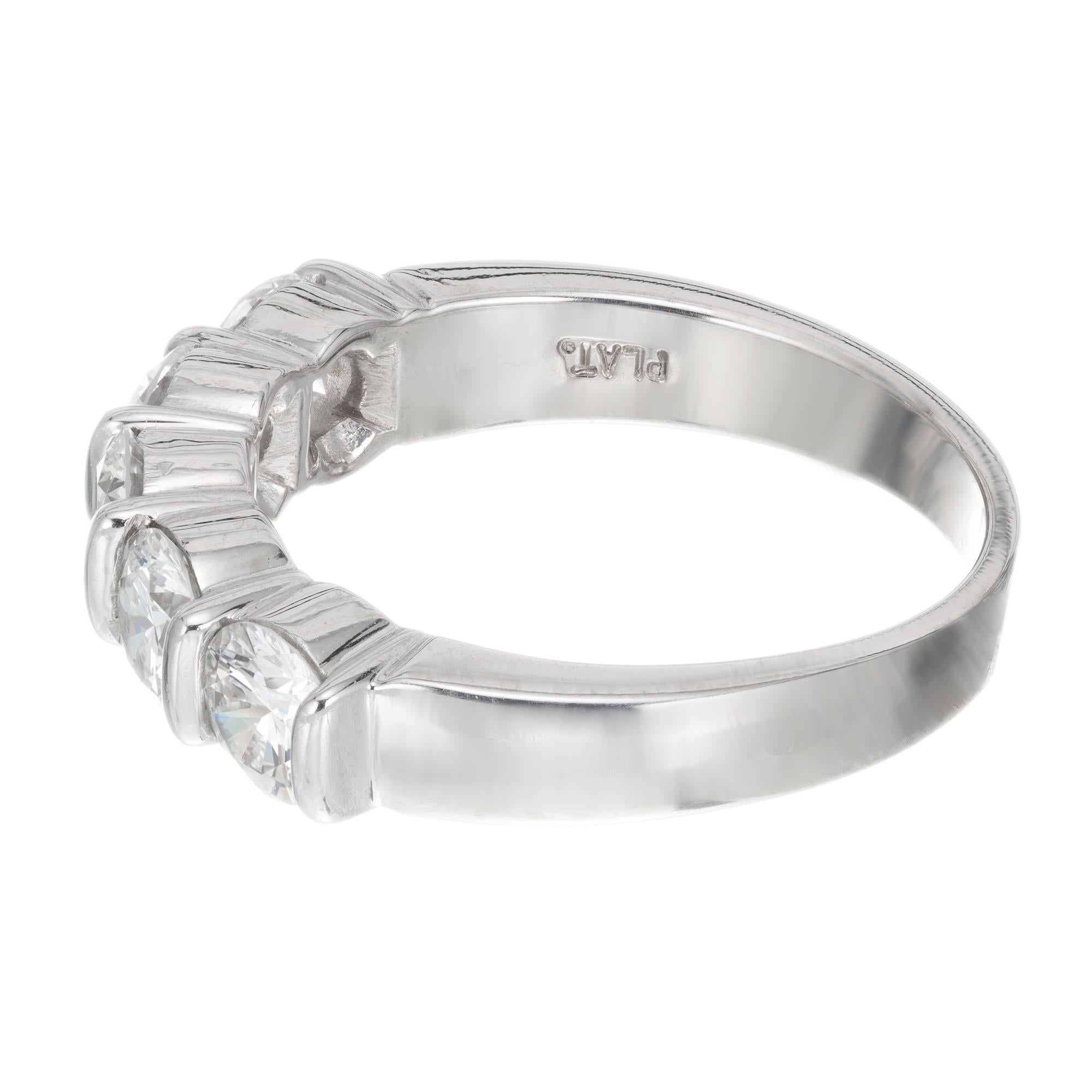 Round Cut Gemlok 1.75 Carat Diamond Platinum Wedding Band Ring