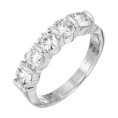 Bague d'alliance Gemlok en platine avec diamant de 1,75 carat