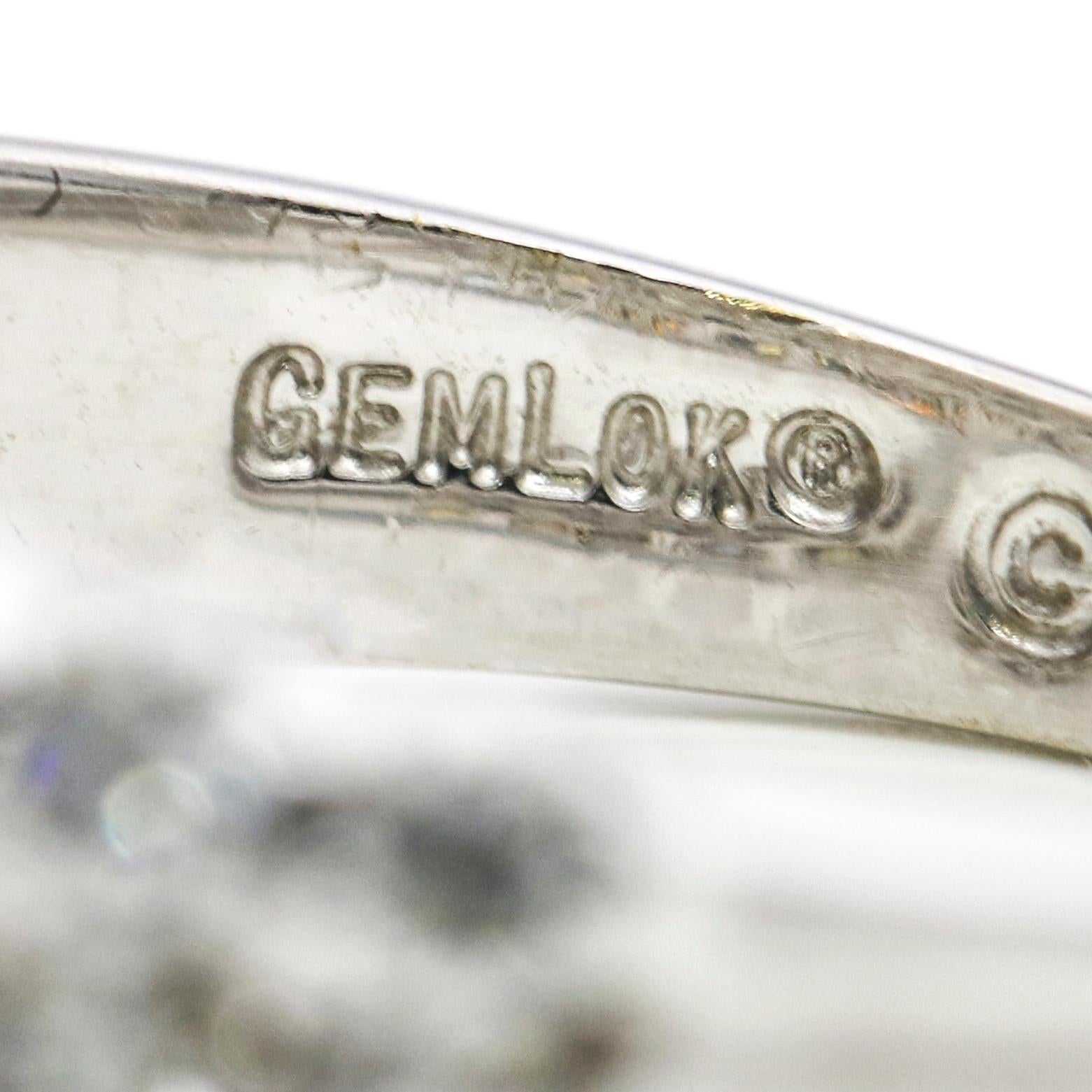 Women's Gemlok 2.00 Carat 18 Karat White Gold Diamond Band Ring For Sale