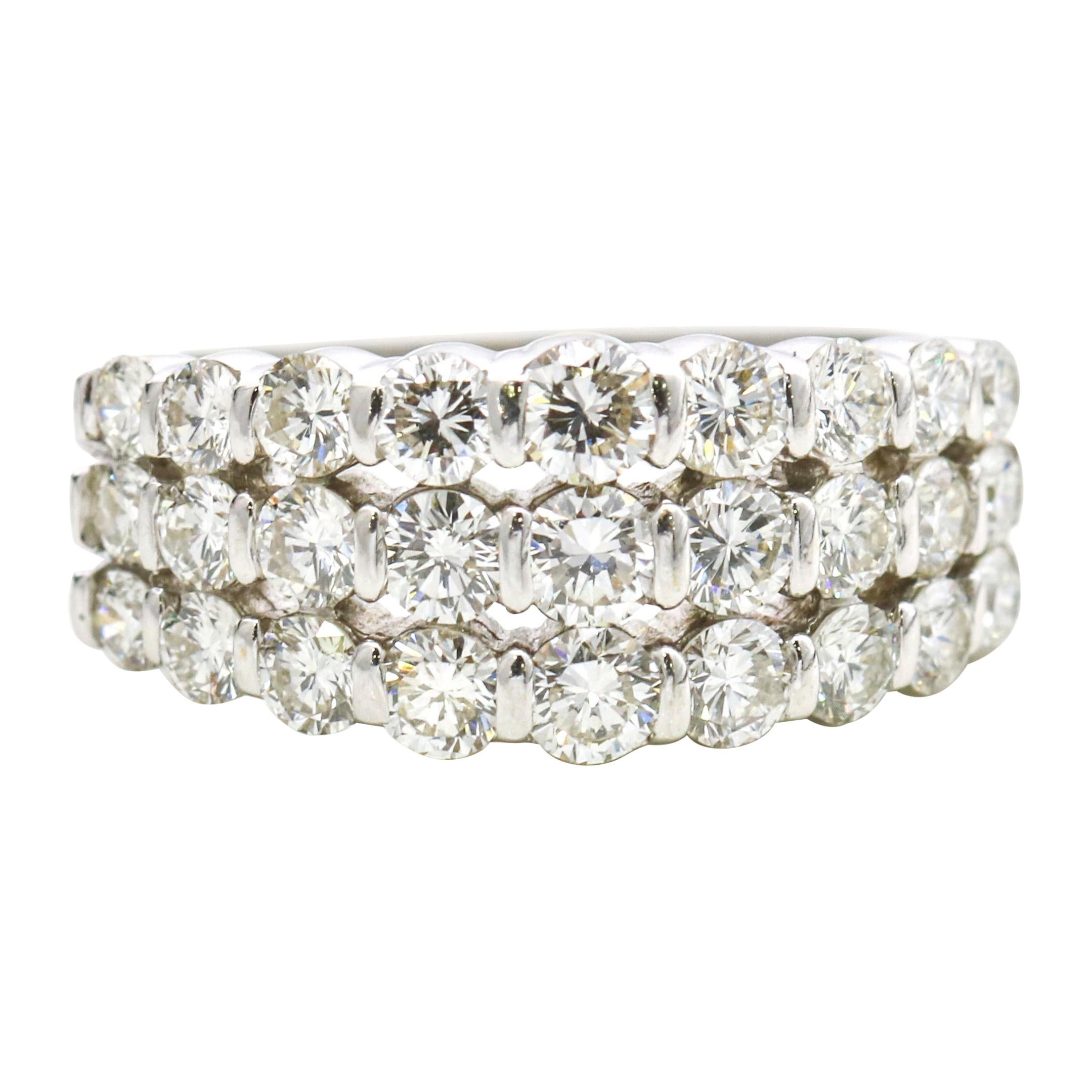 Gemlok 2.00 Carat 18 Karat White Gold Diamond Band Ring For Sale