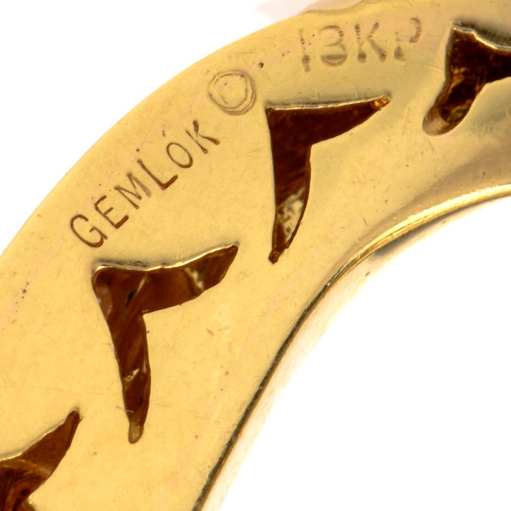 Gemlok Diamond 18 Karat Yellow Gold Abstract Bird Brooch Pin 2