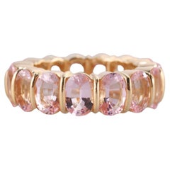 GemLok Oval Kunzit Gold Eternity Band Ring