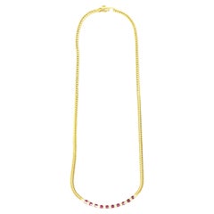 Gemlok Rubin Diamant 18k Gelbgold Halsband Halskette