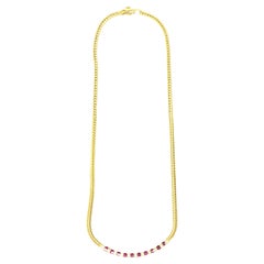 Collier en or jaune 18k avec rubis et diamants Gemlok