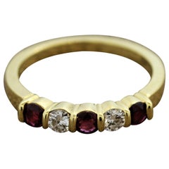 Gemlok Ruby Diamond Gold Band Ring