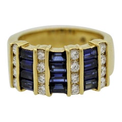 Gemlok Sapphire Diamond Gold Ring Band