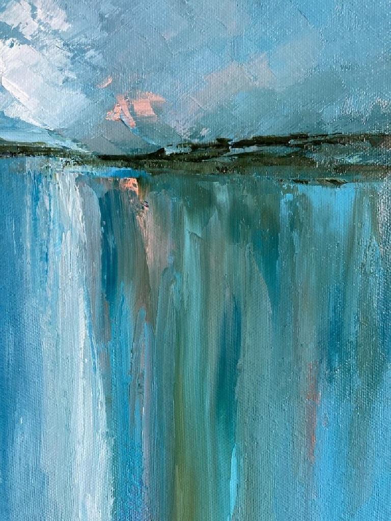 Gemma Bedford, Blues de verano, pintura al óleo abstracta original en venta 5
