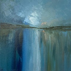 Gemma Bedford, Summer Blues, original abstract oil painting
