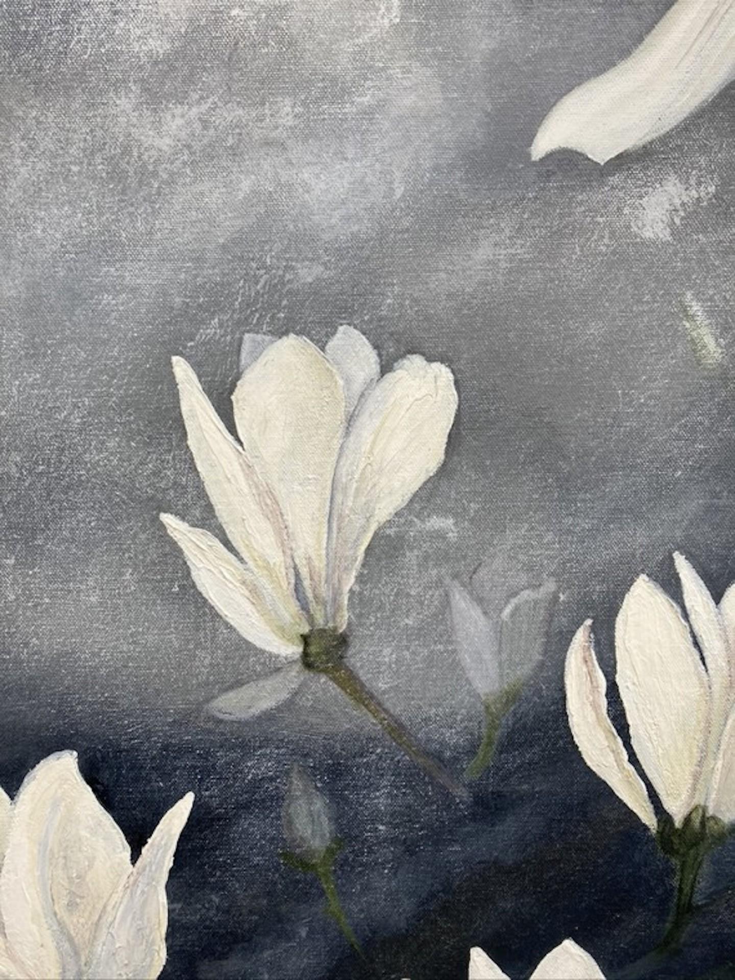 Magnolia In The Mist, Gemma Bedford, Original Painting, Floral Still Life Art For Sale 1