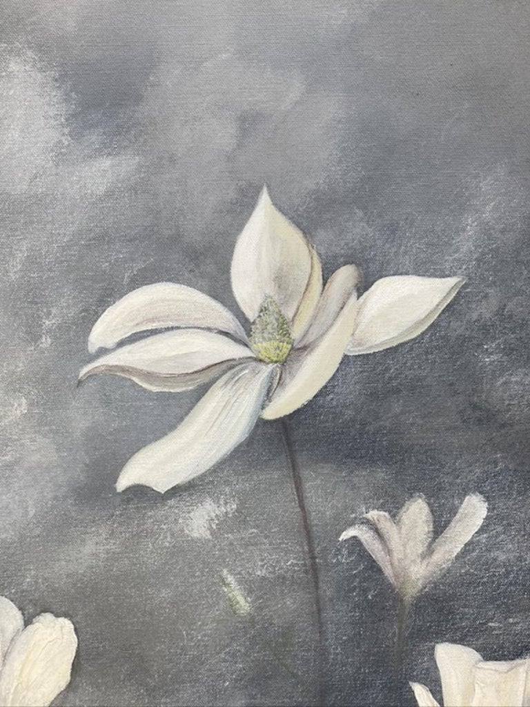 Magnolia In The Mist, Gemma Bedford, Original Painting, Floral Still Life Art For Sale 4